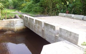 Pont en béton armé construit sur Lunkuni, dans le territoire de Bagata